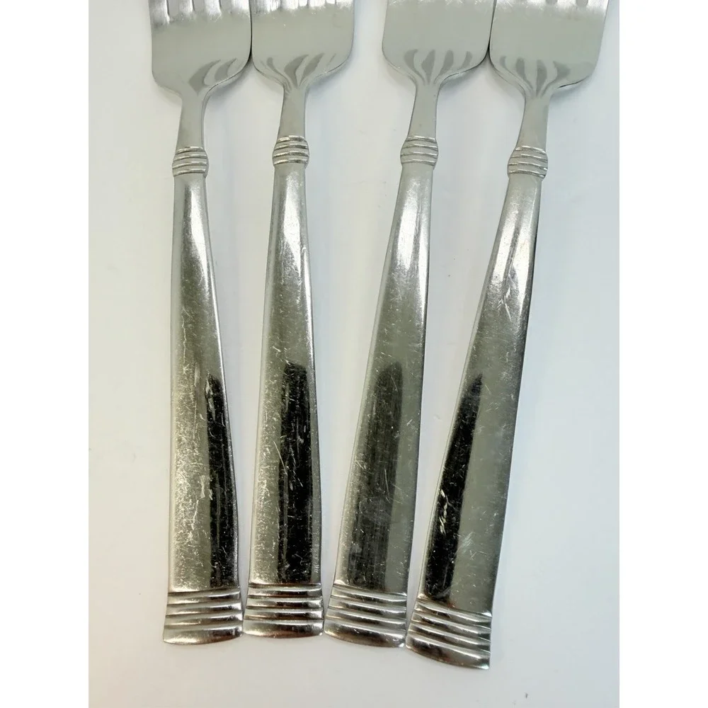 Dinner Forks Wallace Napoli Stainless Flatware Glossy Lot Of 4 Replacements